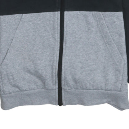Adidas Boys Black & Grey Full Zip Hoodie 11-12 Years Cotton Blend