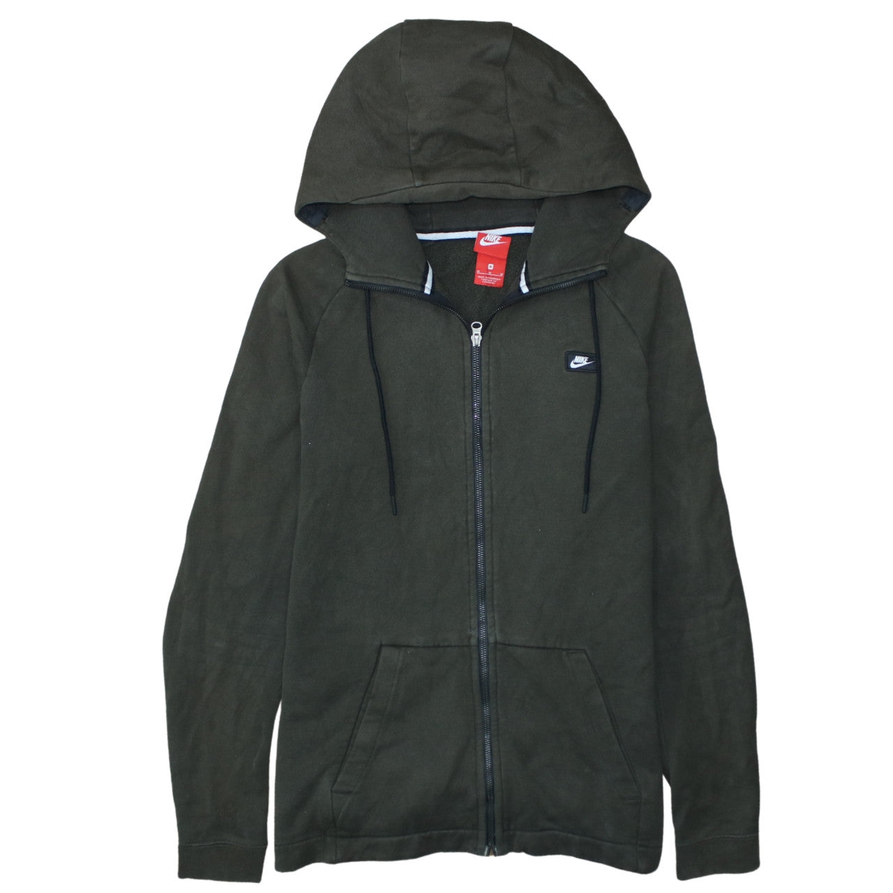 Mens UK Size M Nike Green Full Zip Hoodie