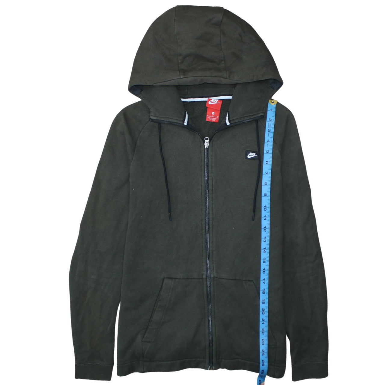 Mens UK Size M Nike Green Full Zip Hoodie