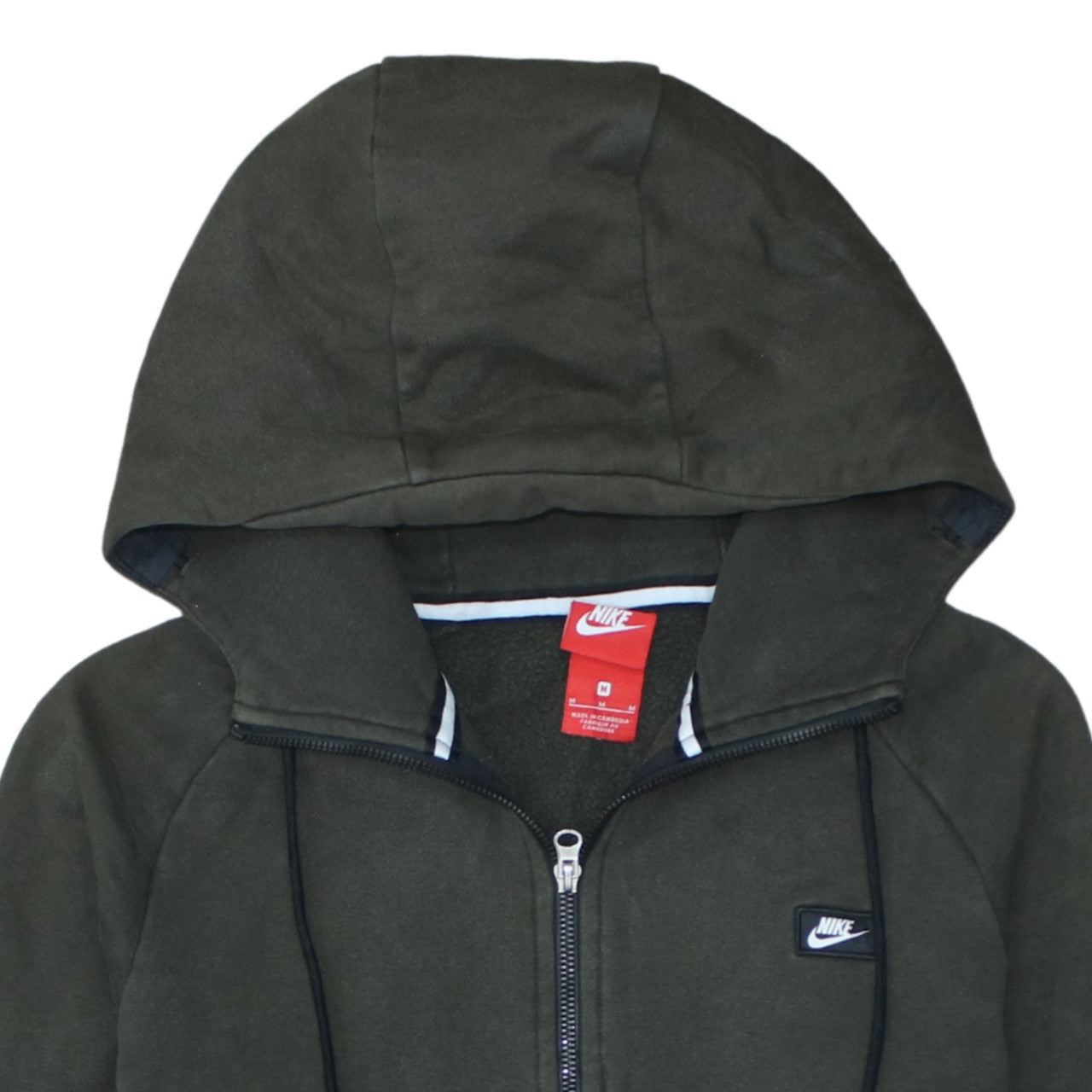 Mens UK Size M Nike Green Full Zip Hoodie