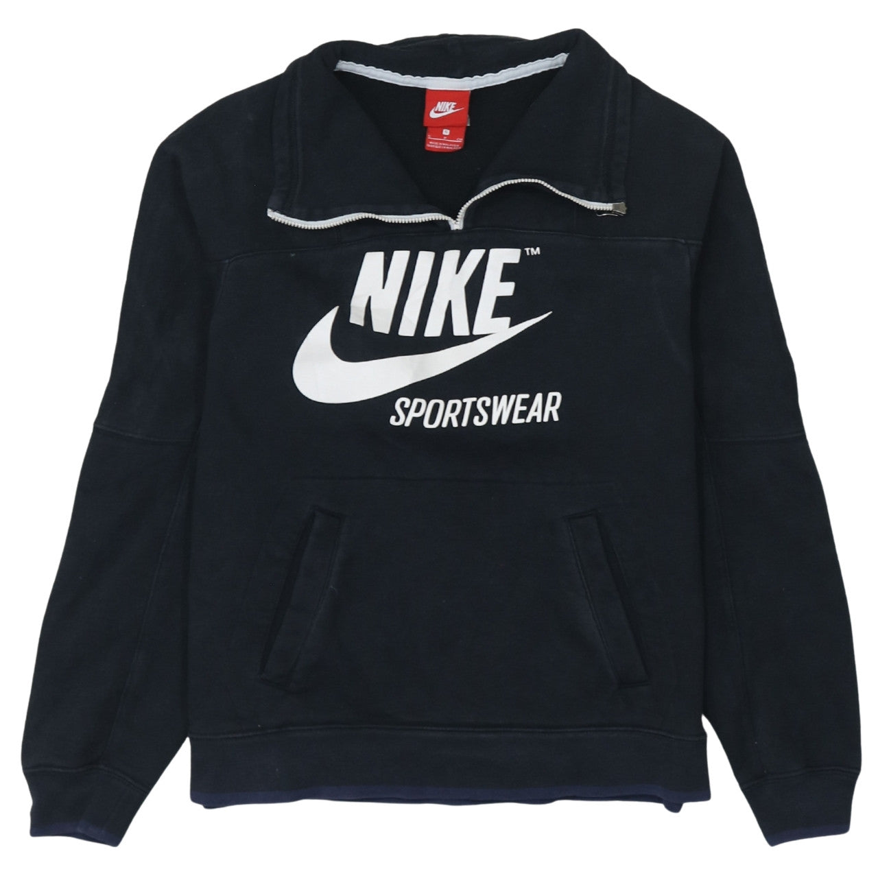 Mens UK Size S Nike Black 1/4 Zip Sweatshirt