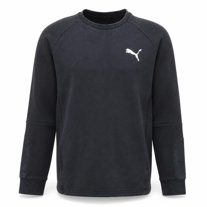 Front view of Puma Men's Black Cotton Crew Neck Long Sleeve Sports Sweatshirt M