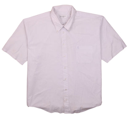 Yves Saint Laurent Men's White Short Sleeve Button-Up Shirt 2XL