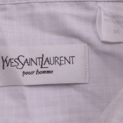Yves Saint Laurent Men's White Short Sleeve Button-Up Shirt 2XL