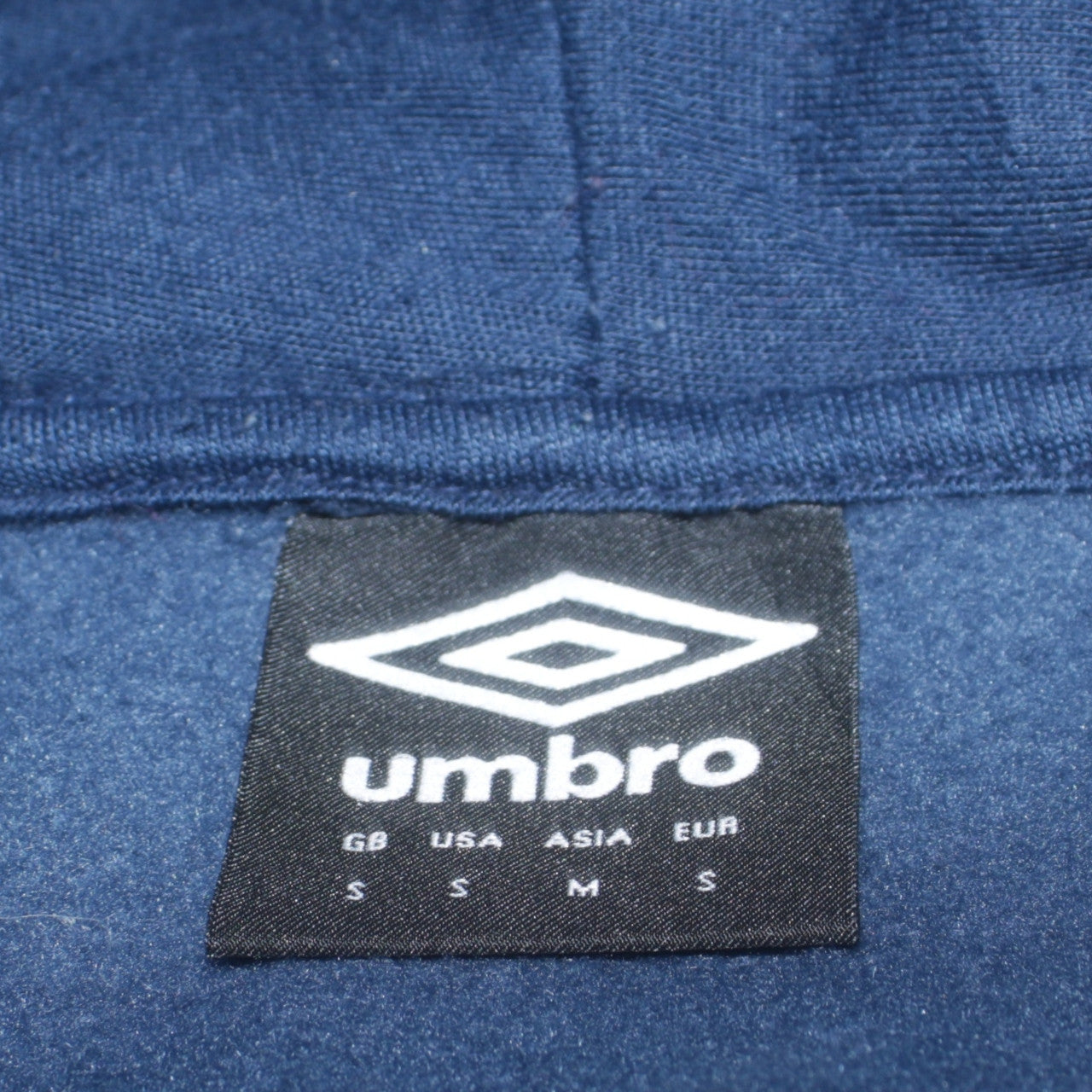 Mens UK Size S Umbro Blue Full Zip Hoodie