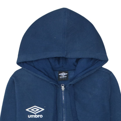 Mens UK Size S Umbro Blue Full Zip Hoodie