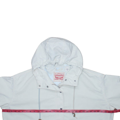 Levi Strauss & Co. Men's White Cotton Parka Coat Size S Hooded