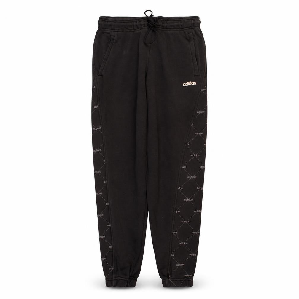 Front view of Adidas women’s black jogger sweatpants, size S, elastic waist drawstring