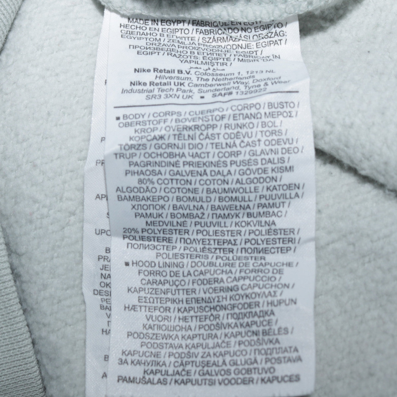 Mens UK Size M Nike Grey Pullover Hoodie