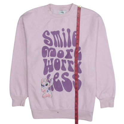 Womens UK Size XS Disney Pink Pullover Sweatshirt