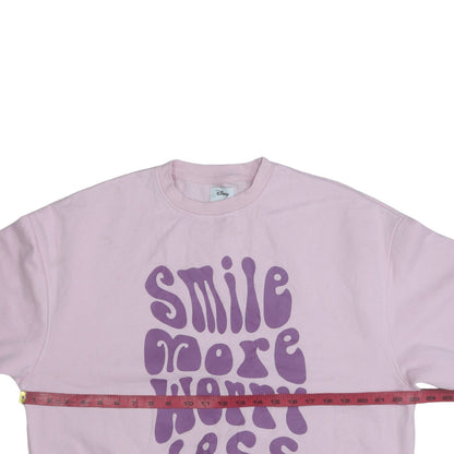 Womens UK Size XS Disney Pink Pullover Sweatshirt