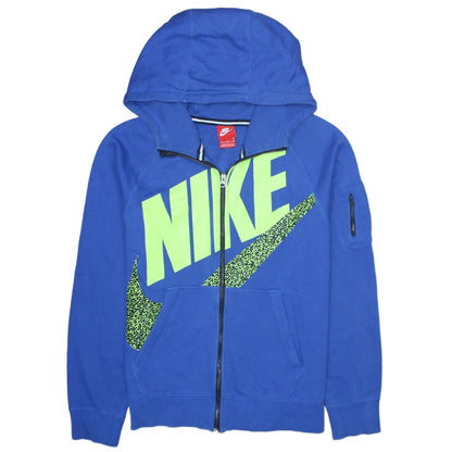Mens UK Size M Nike Blue Full Zip Hoodie