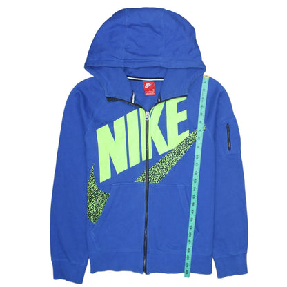 Mens UK Size M Nike Blue Full Zip Hoodie
