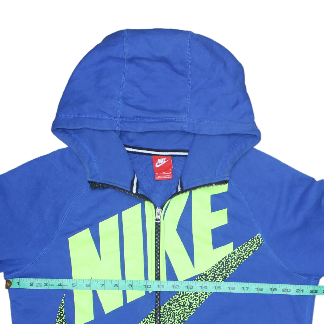 Mens UK Size M Nike Blue Full Zip Hoodie