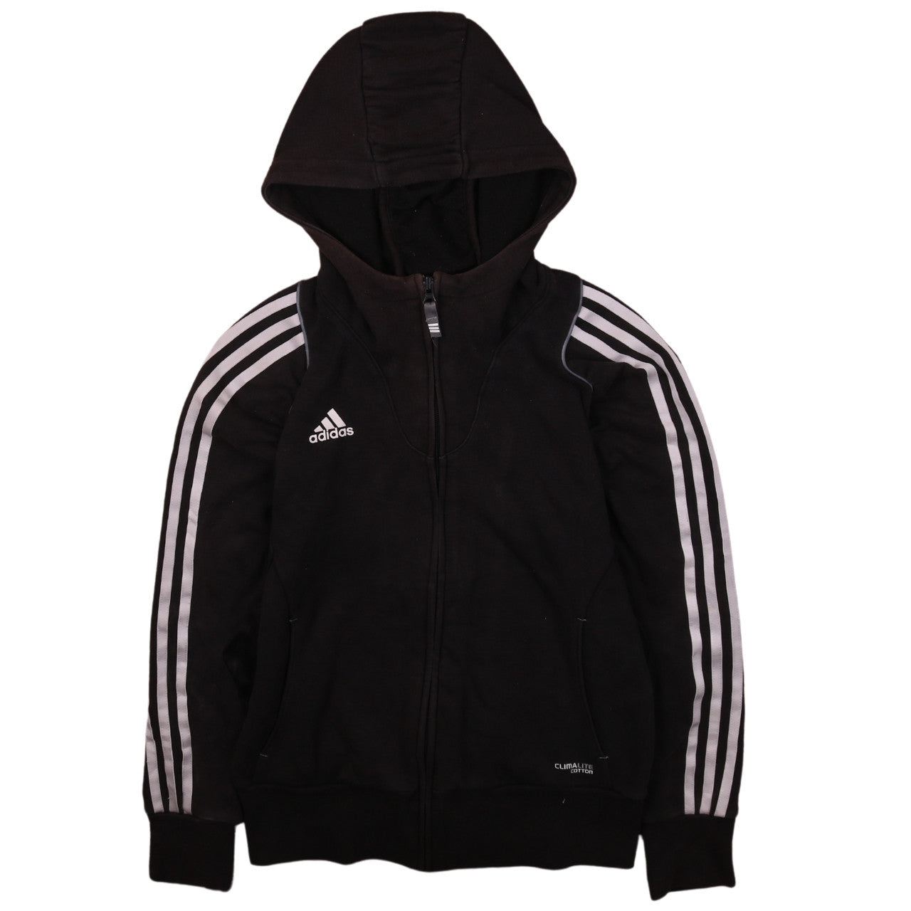 Womens UK Size 10 adidas Black Full Zip Hoodie