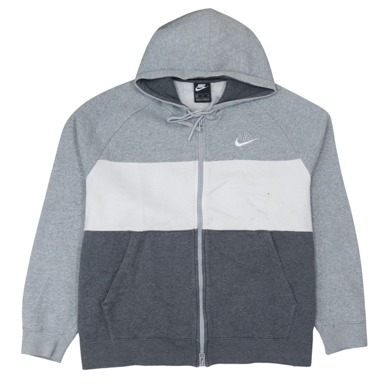 Mens UK Size XXL Nike Grey Full Zip Hoodie