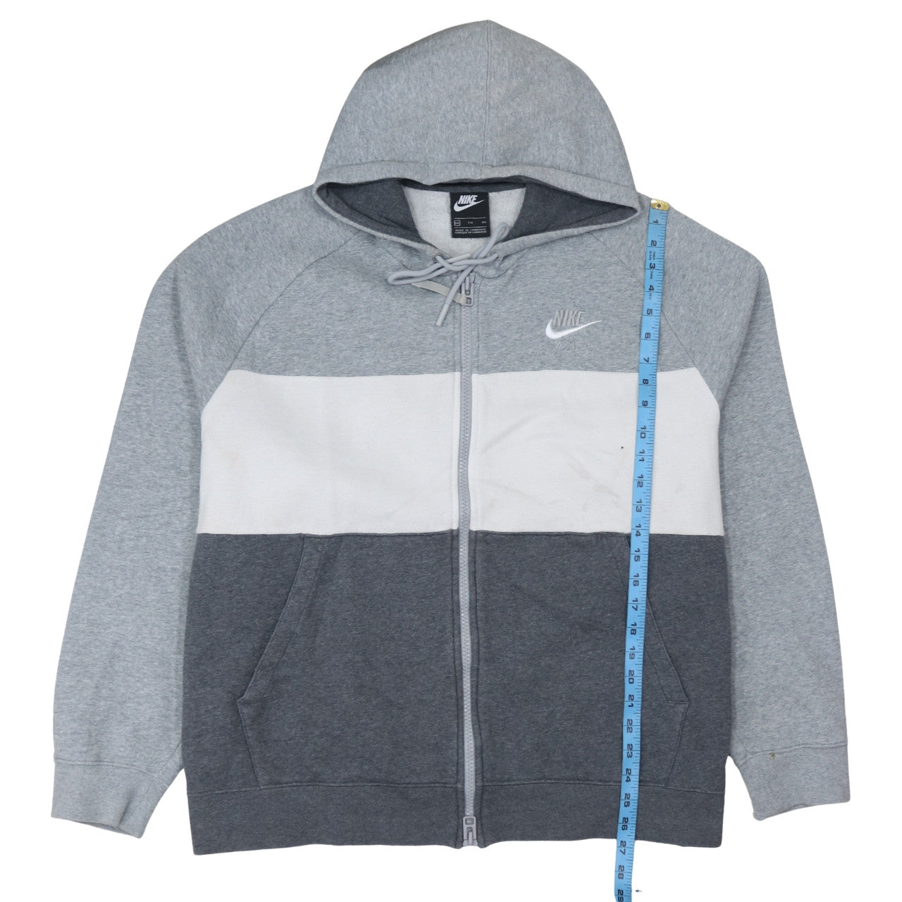 Mens UK Size XXL Nike Grey Full Zip Hoodie