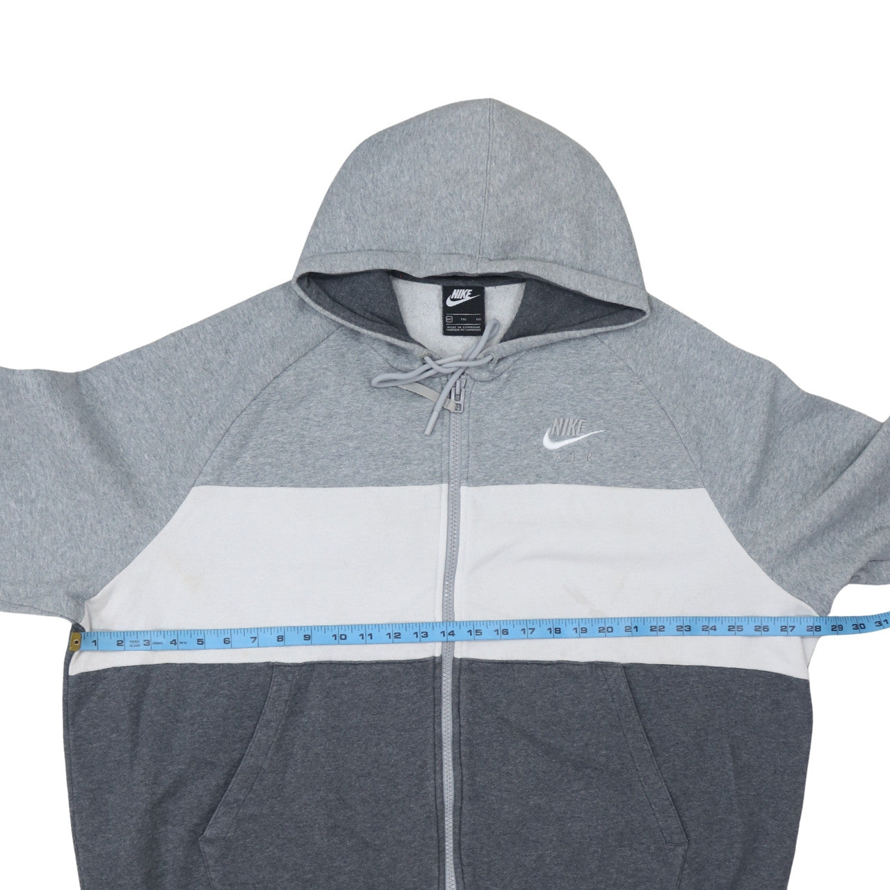 Mens UK Size XXL Nike Grey Full Zip Hoodie