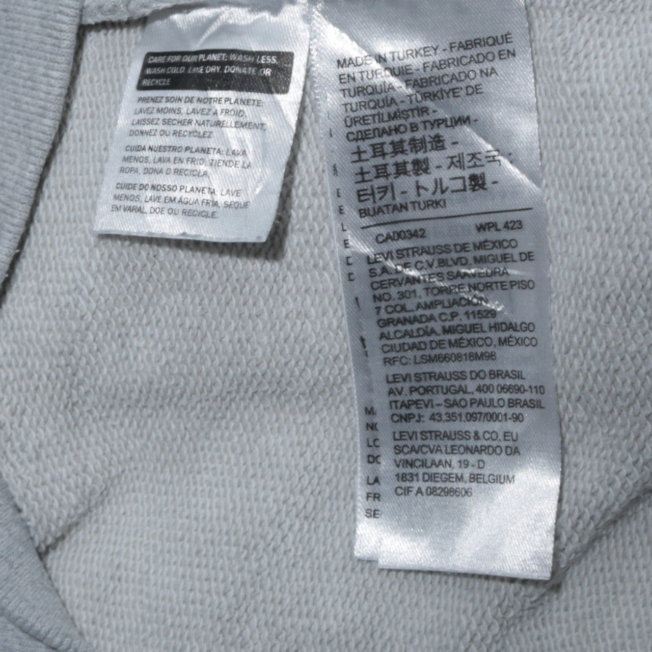 Mens UK Size 2XL Levi's Grey Pullover Hoodie