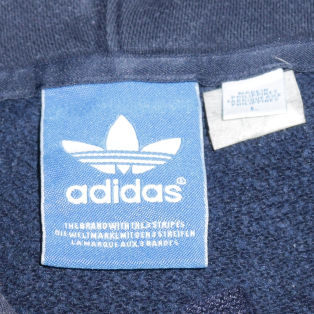 Mens UK Size L adidas Blue Pullover Hoodie