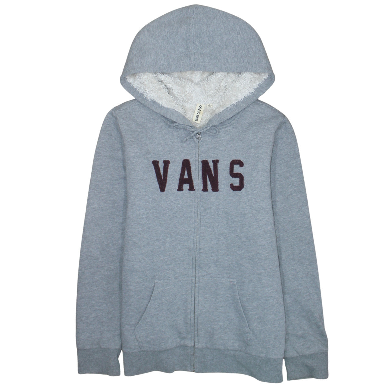 Womens UK Size M VANS Grey Full Zip Hoodie
