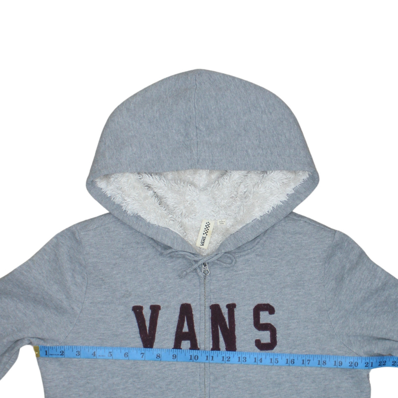 Womens UK Size M VANS Grey Full Zip Hoodie