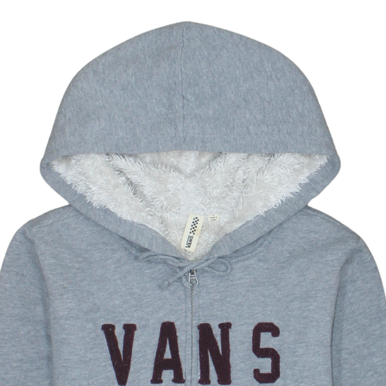 Womens UK Size M VANS Grey Full Zip Hoodie