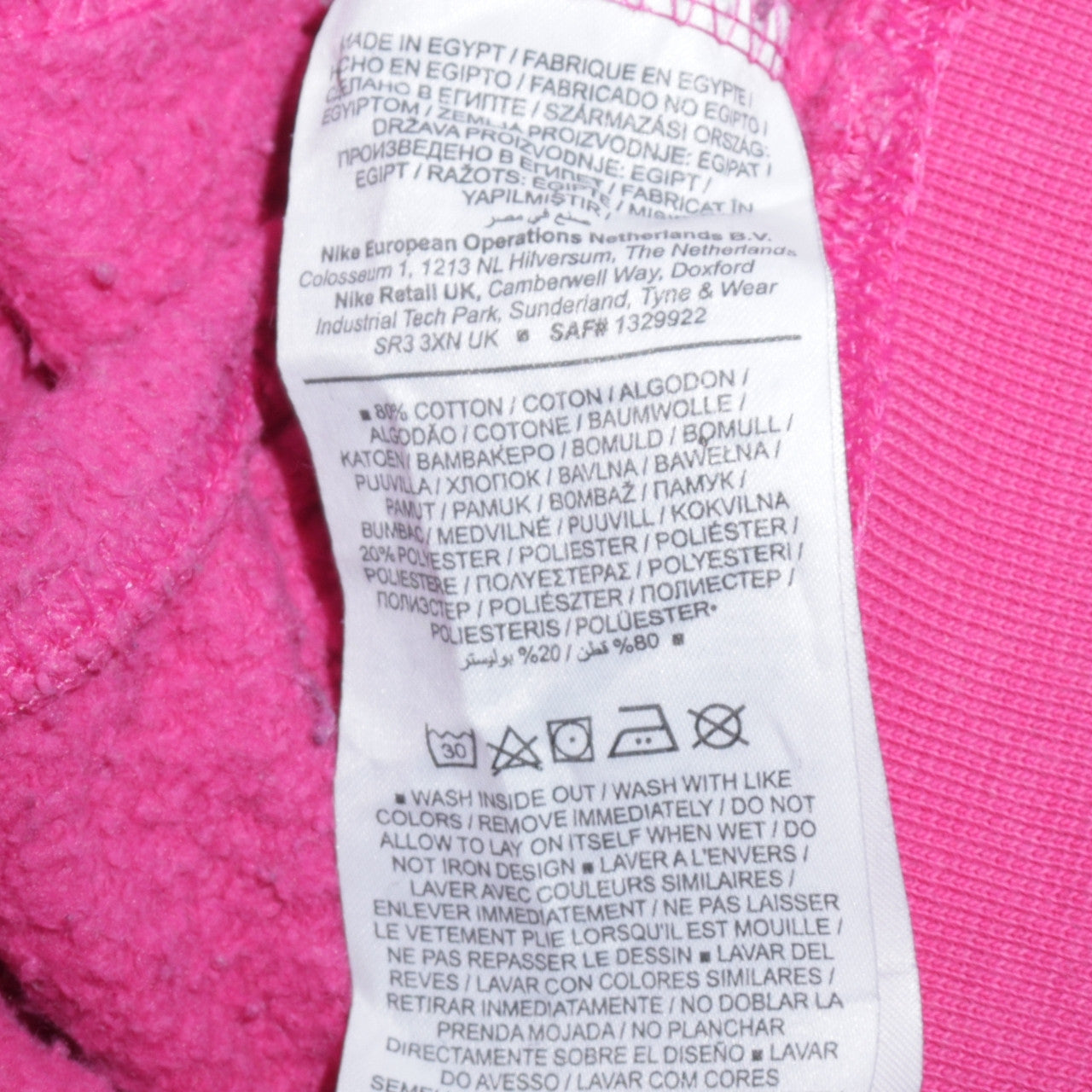 Womens UK Size M Nike Pink Pullover Sweatshirt