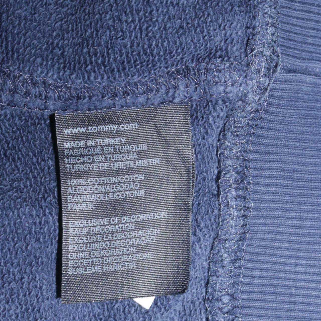 Mens UK Size L Hilfiger Denim Blue Pullover Hoodie