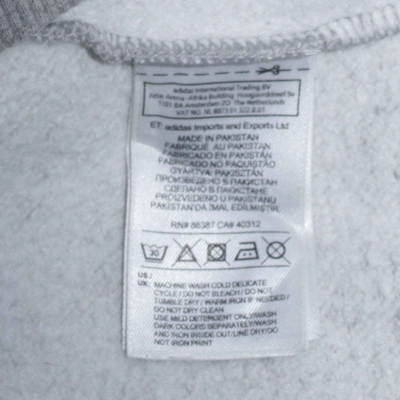 Mens UK Size S adidas Grey Pullover Hoodie
