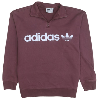 Womens UK Size 10 adidas Brown Henley Sweatshirt
