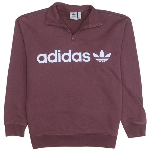 Womens UK Size 10 adidas Brown Henley Sweatshirt