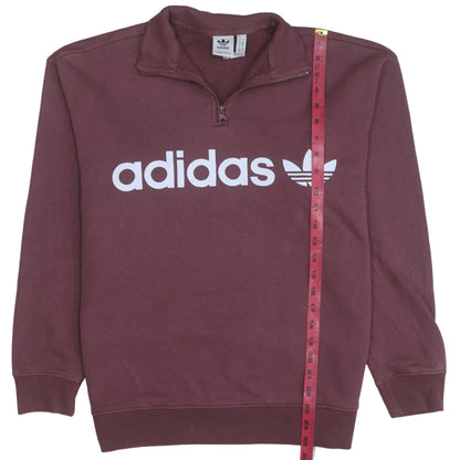 Womens UK Size 10 adidas Brown Henley Sweatshirt