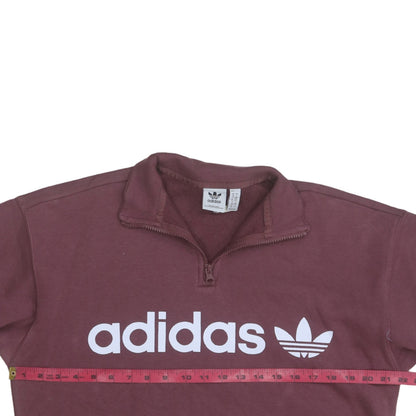 Womens UK Size 10 adidas Brown Henley Sweatshirt