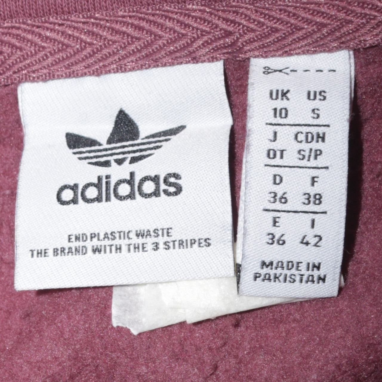 Womens UK Size 10 adidas Brown Henley Sweatshirt