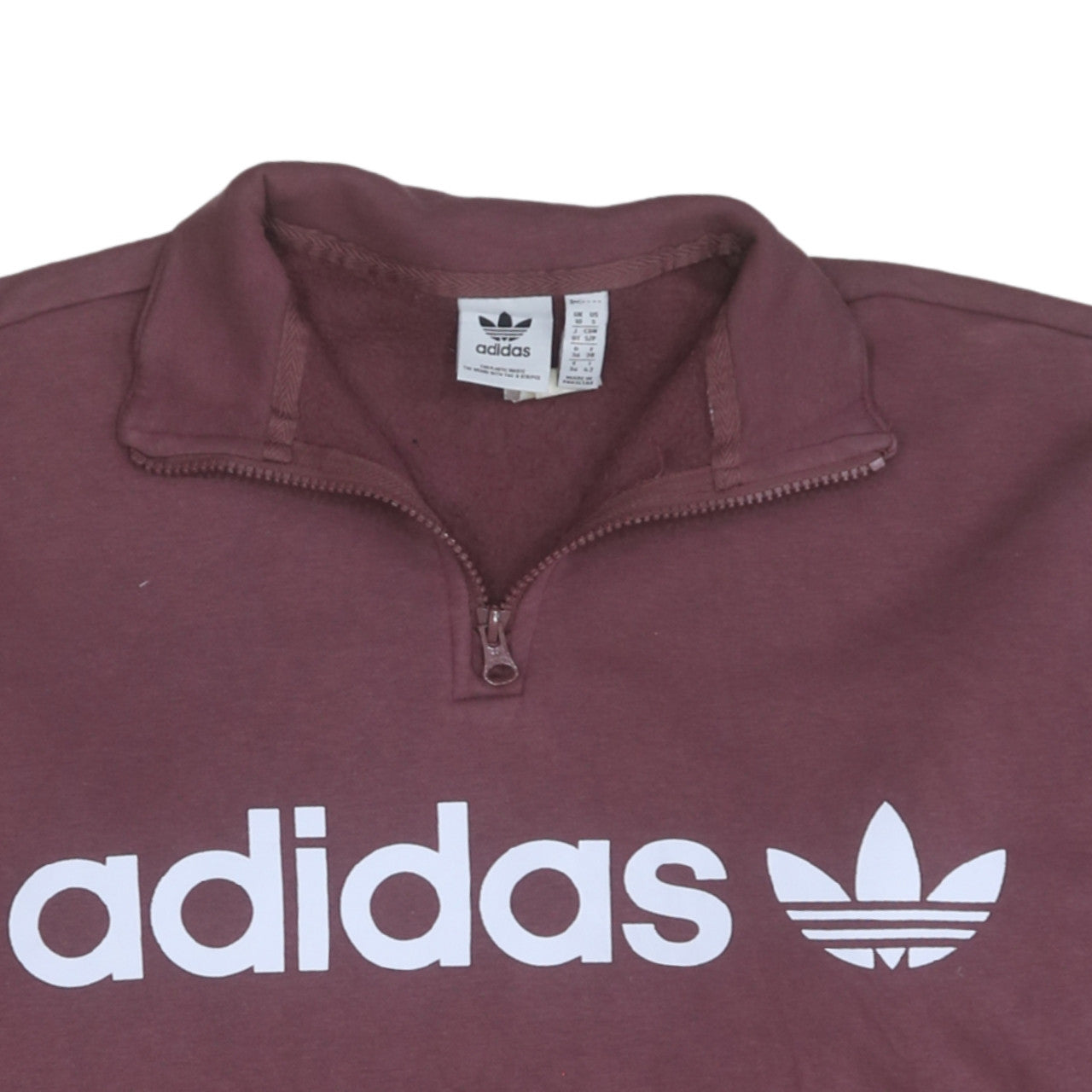 Womens UK Size 10 adidas Brown Henley Sweatshirt