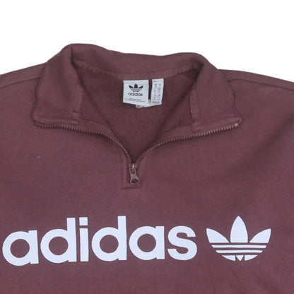 Womens UK Size 10 adidas Brown Henley Sweatshirt