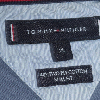 Tommy Hilfiger Men's Blue Slim Fit Cotton Polo Shirt XL