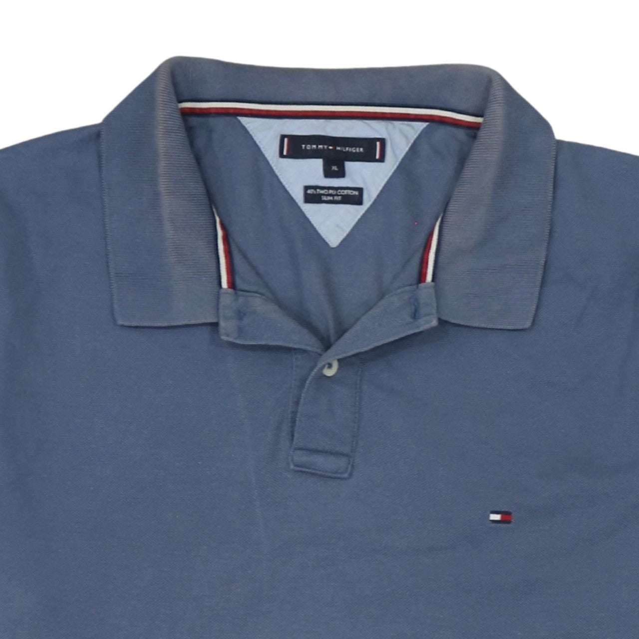 Tommy Hilfiger Men's Blue Slim Fit Cotton Polo Shirt XL