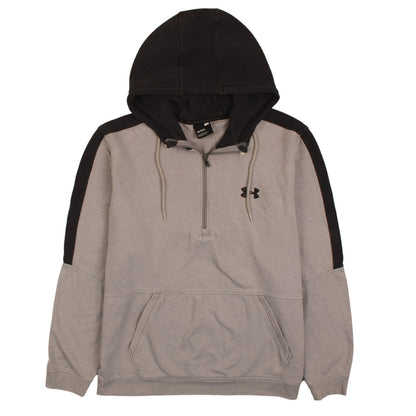 Mens UK Size L Under armour Beige 1/2 Zip Hoodie