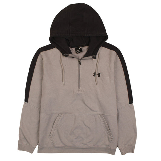 Mens UK Size L Under armour Beige 1/2 Zip Hoodie