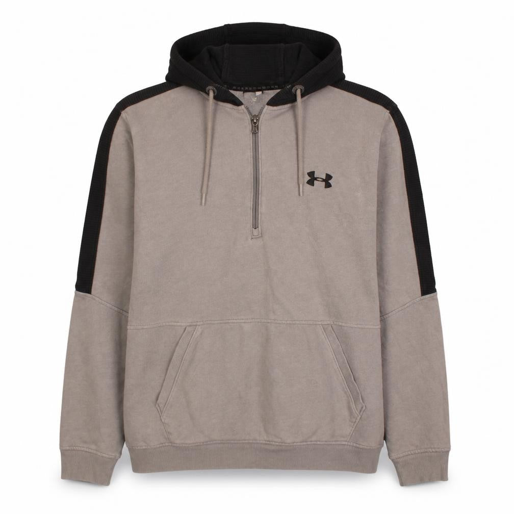 Mens UK Size L Under armour Beige 1/2 Zip Hoodie