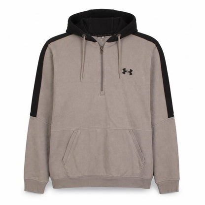 Mens UK Size L Under armour Beige 1/2 Zip Hoodie