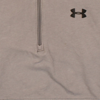 Mens UK Size L Under armour Beige 1/2 Zip Hoodie