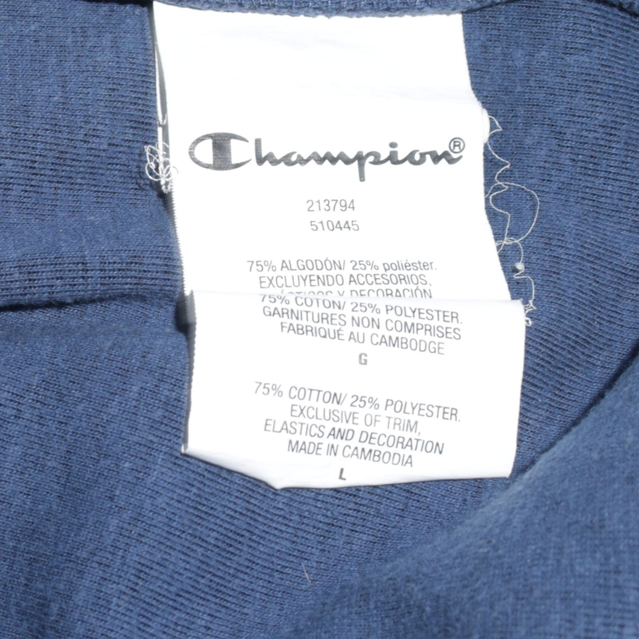 Mens UK Size L Champion Blue Pullover Hoodie