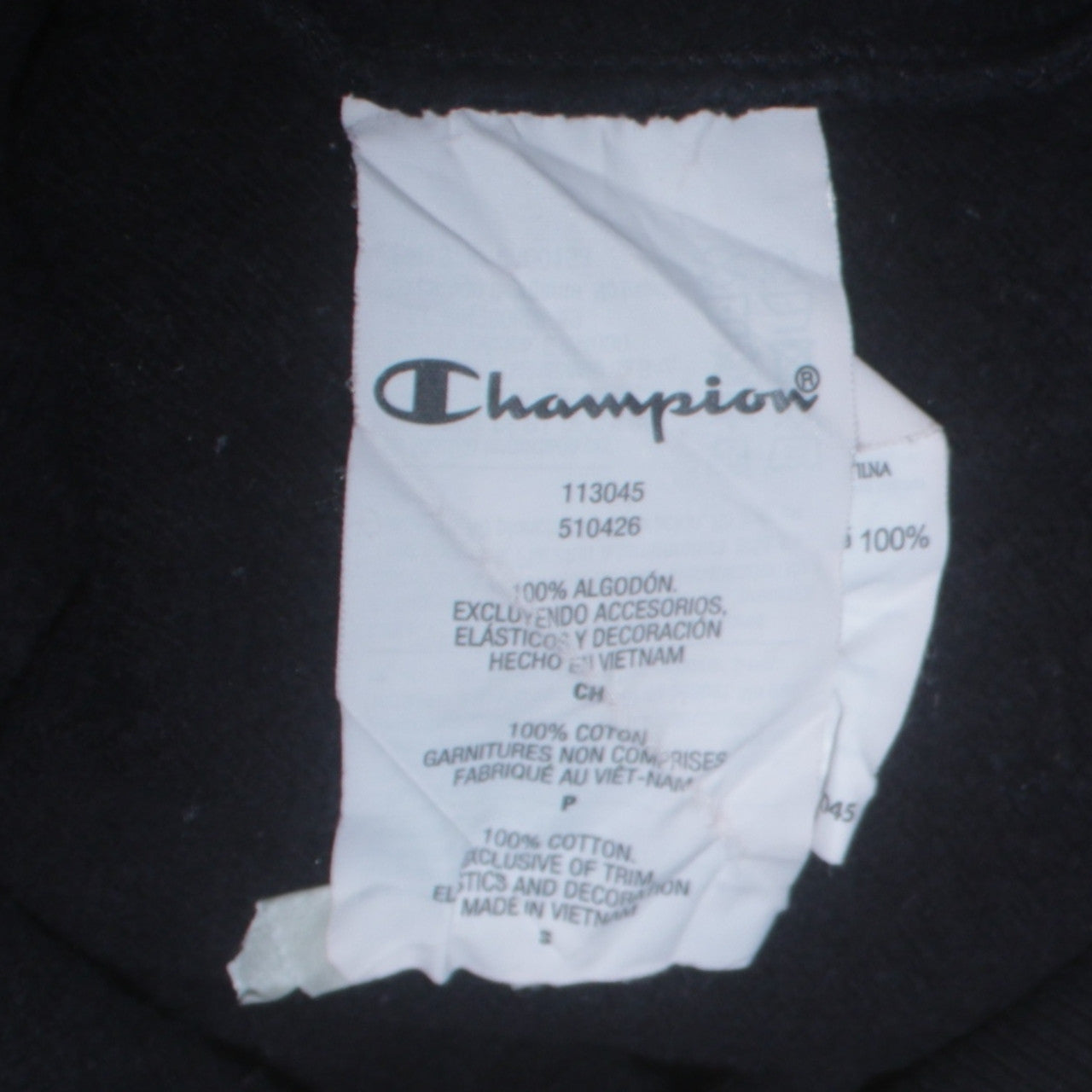 Mens UK Size S Champion Black Pullover Hoodie