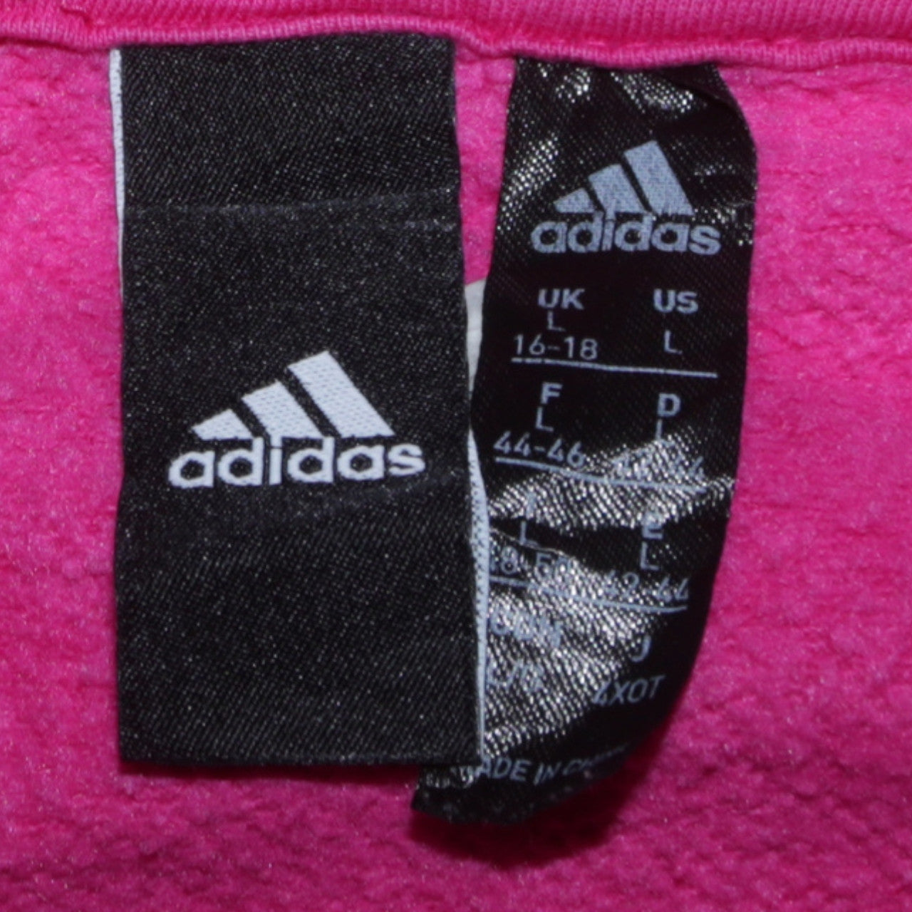 Womens UK Size 16-18 adidas Pink Full Zip Hoodie