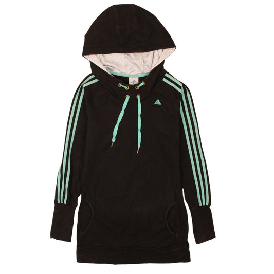 Womens UK Size 10 adidas Black Tunic Hoodie