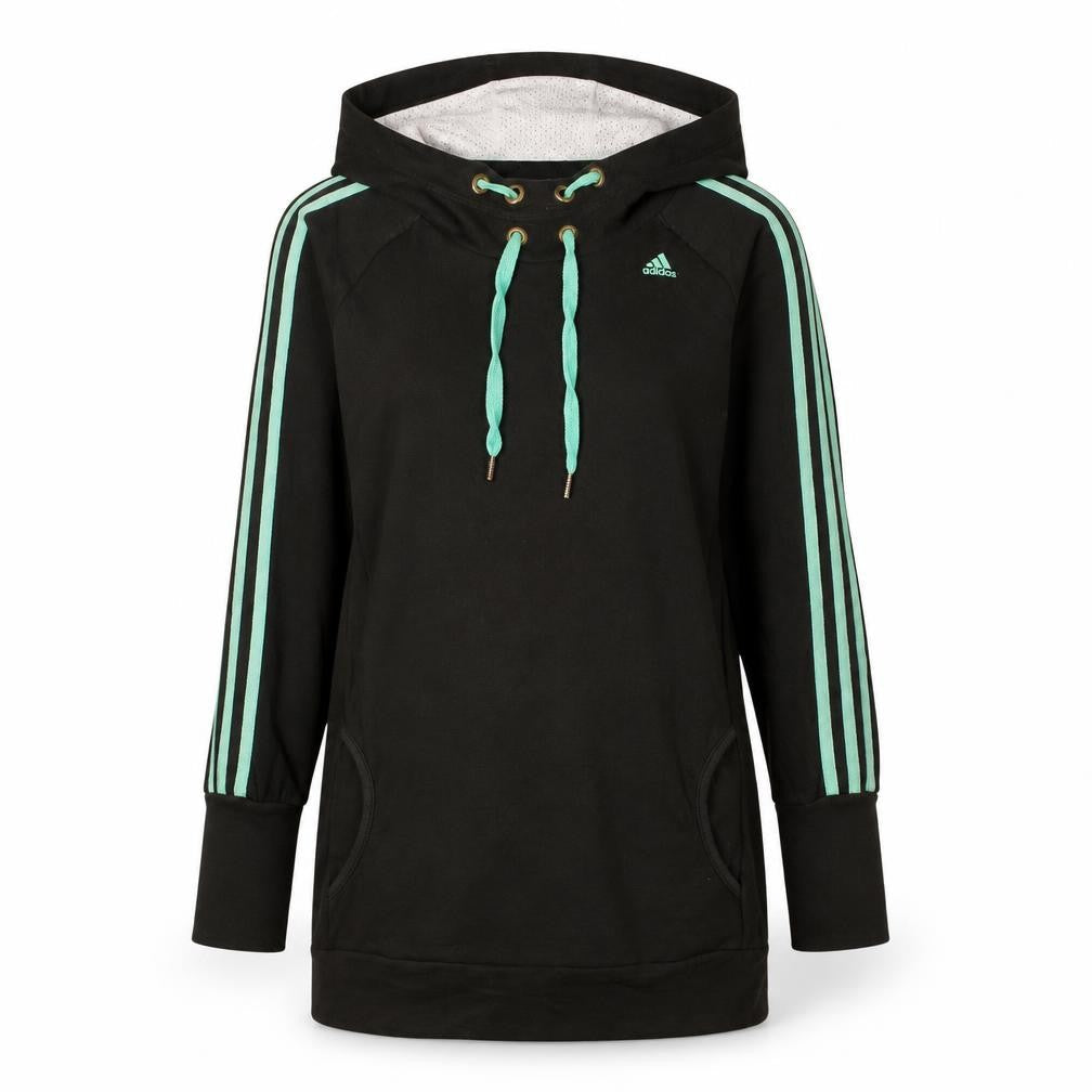 Womens UK Size 10 adidas Black Tunic Hoodie