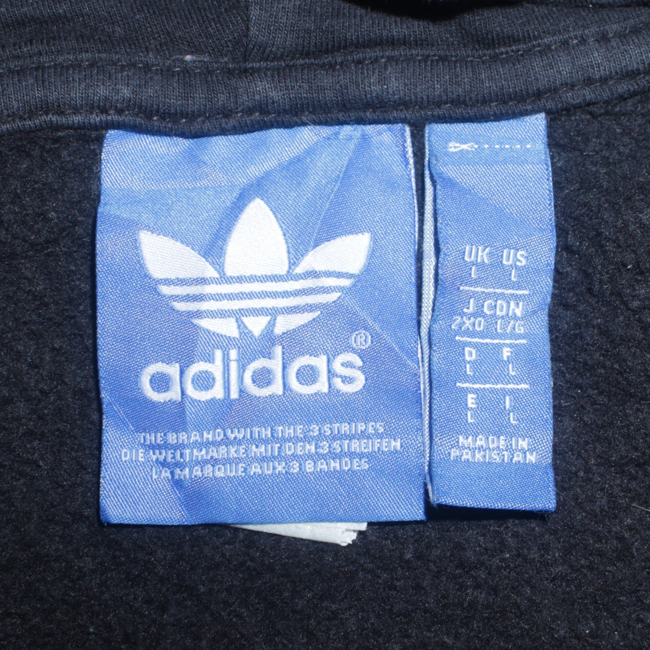 Mens UK Size L adidas Black Pullover Hoodie